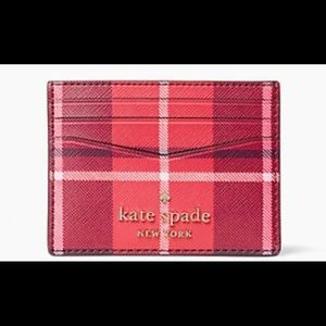 Kate Spade Staci Plaid Small Slim Card Holder / Wallet MSRP $79
